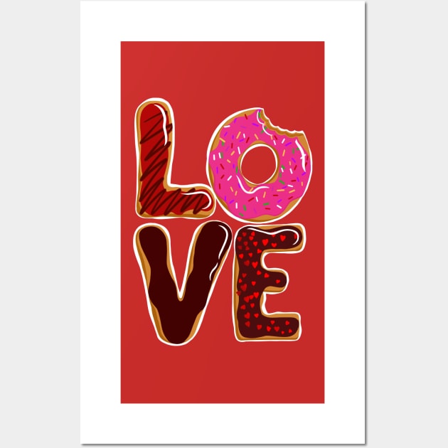 Love is Donuts Donut Lovers Wall Art by SusanaDesigns